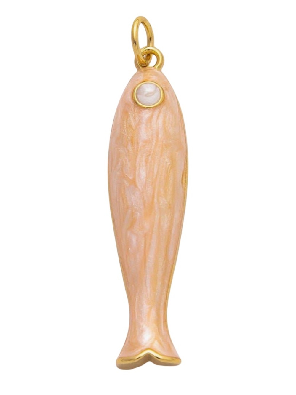 Champagne Enamel Fish Necklace Charm (4525)
